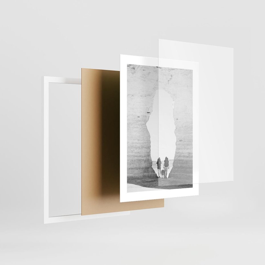 Plakat w ramie 30x40 - Podróżna Eksploracja - Echa Przygody - rama biała