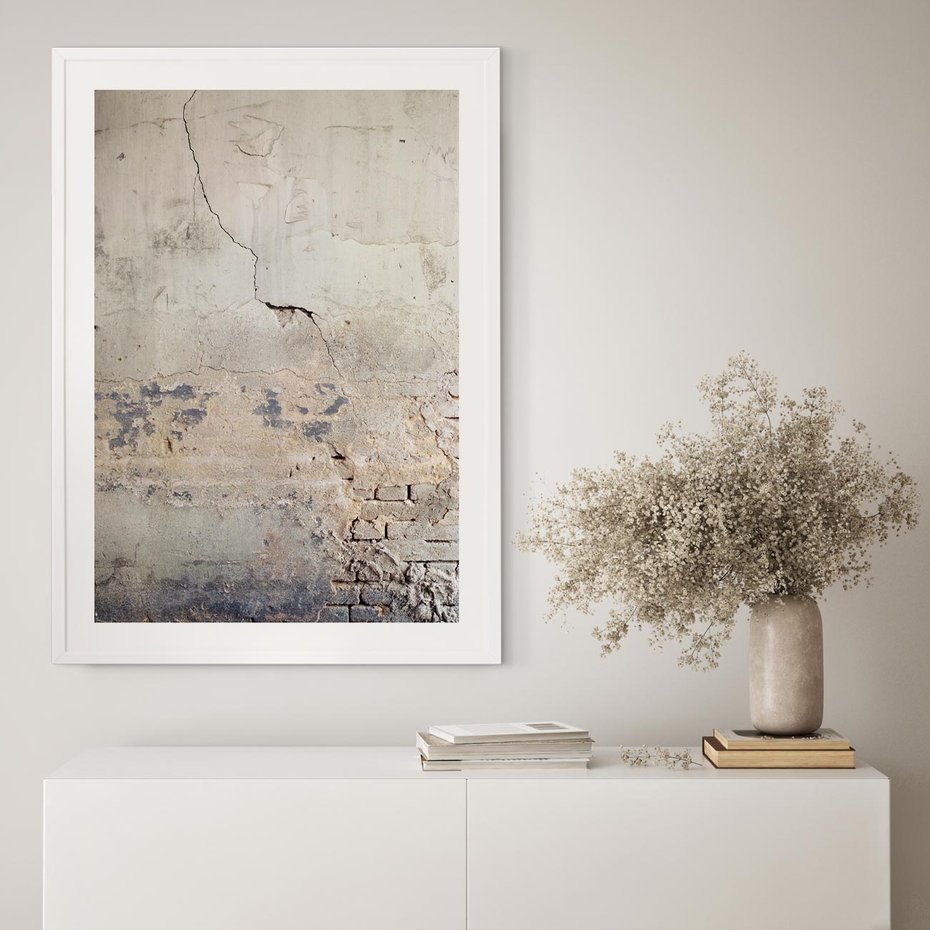 Plakat bez ramy 21x30 - Surowość ściany z betonu - ściana, beton