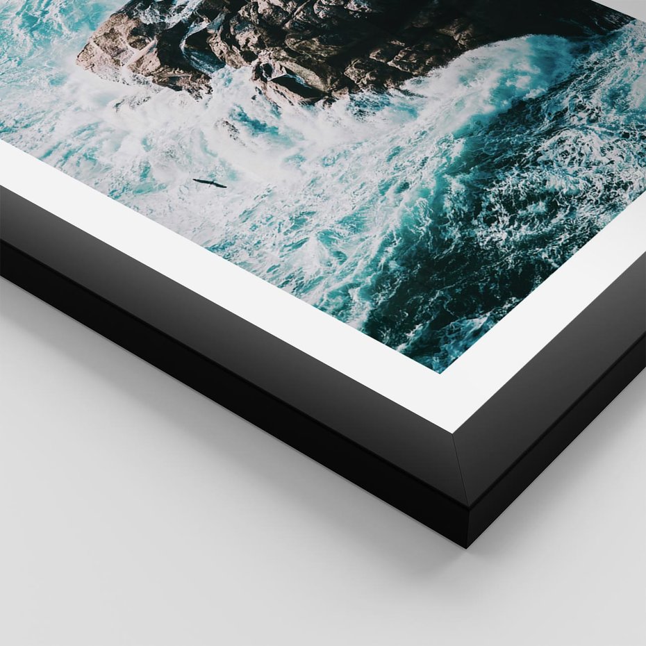 Plakat w ramie 30x40 - Siła Natury - morze, skały - rama czarna