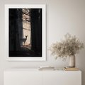 Plakat w ramie 30x40 - Sarnie Skoki - zdjęcie, klimatyczny las - rama biała
