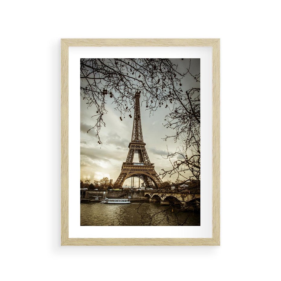 Plakat w ramie 30x40 - Uroczystość w Paryżu - Paryż, wieża - rama drewno