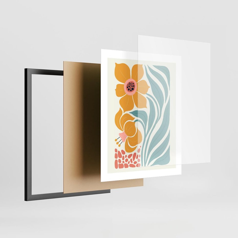 Plakat w ramie 40x50 - Pastelowa Piękność - nowoczesna sztuka, plakat - rama czarna