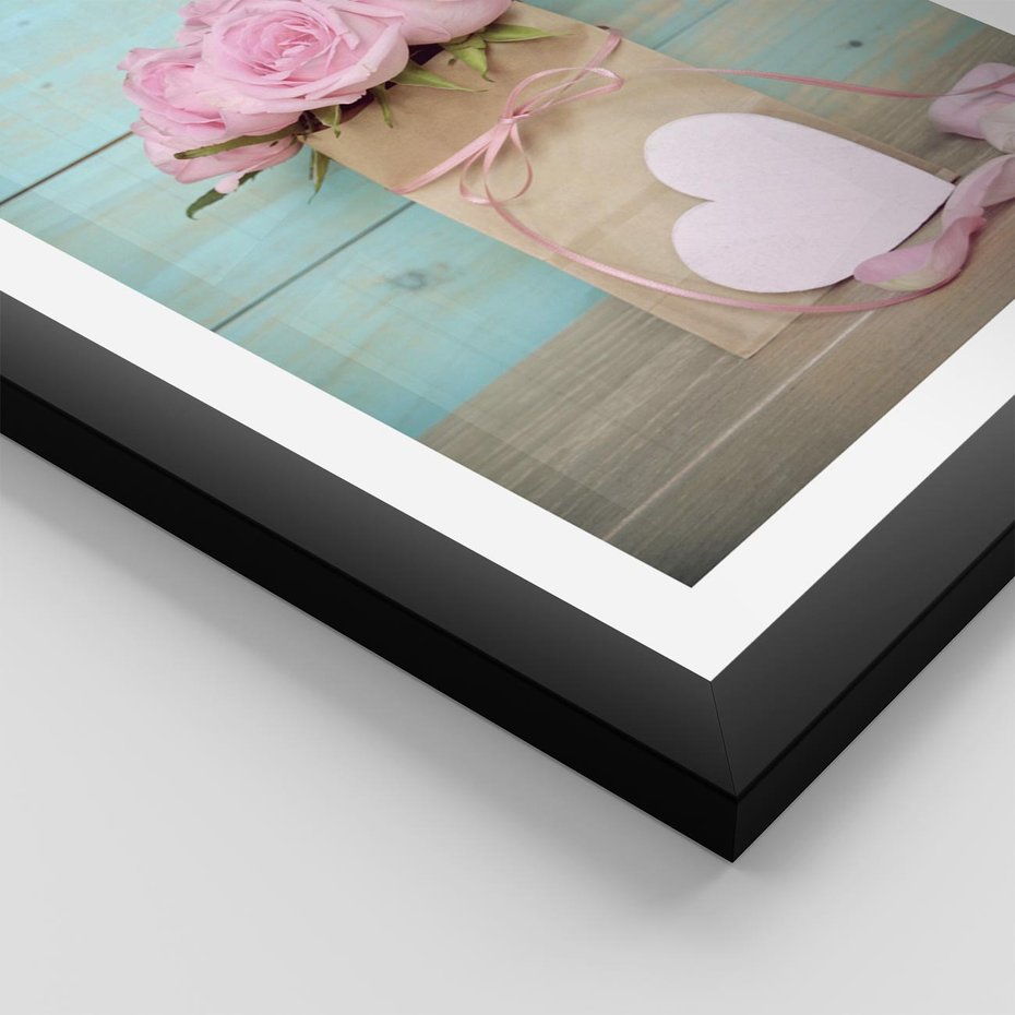 Plakat w ramie 50x70 - Uczucie W Pełnym Rozkwicie - kwiaty, romantyczne - rama czarna