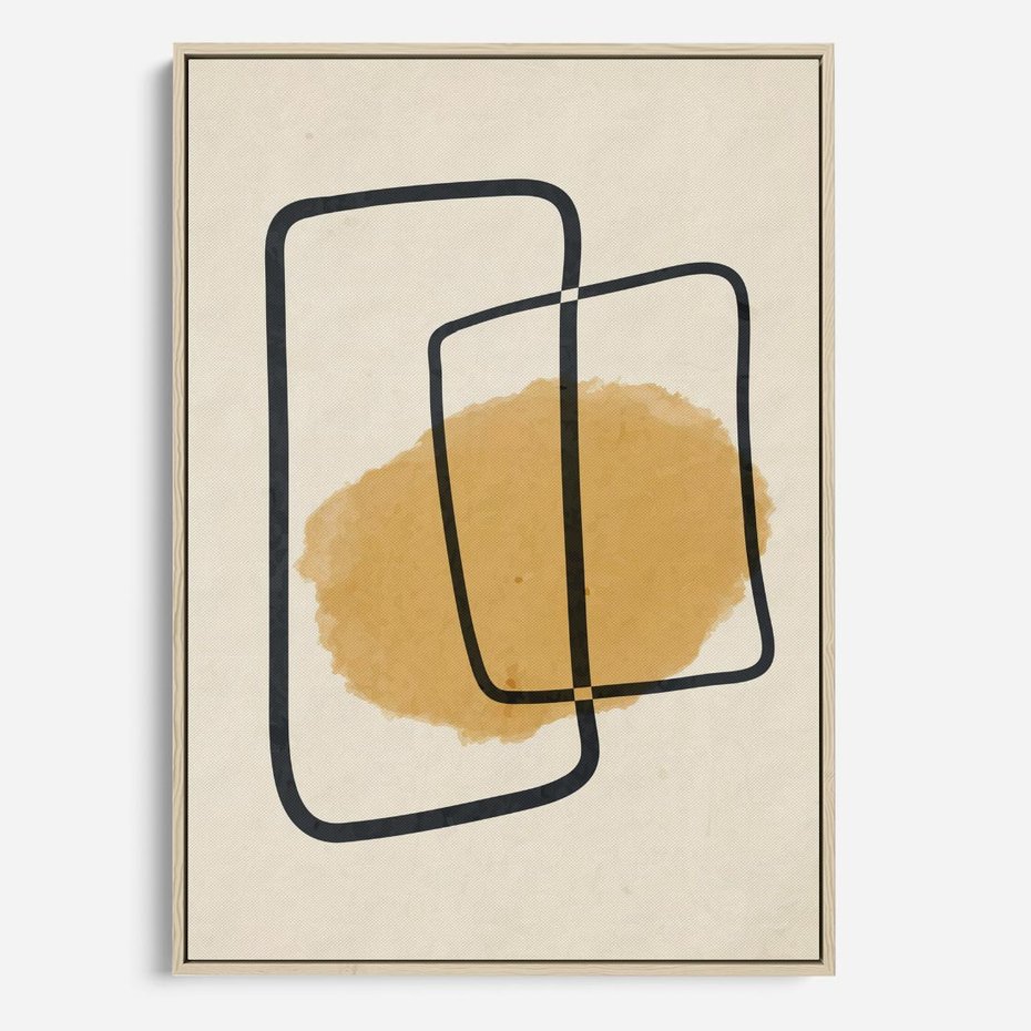 Obraz w ramie 50x70 - Rozkwitające Formy - abstrakcyjne nieregularne kształty, minimalistyczny plakat - rama drewno