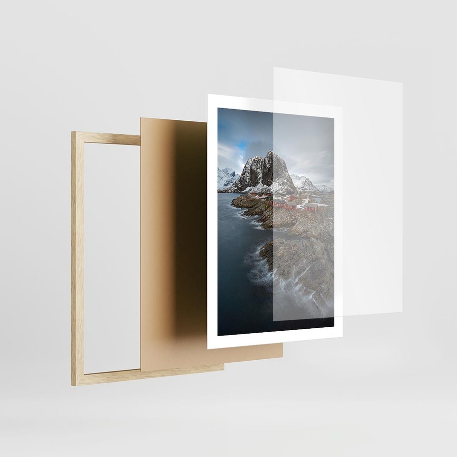 Plakat w ramie 50x70 - Skandynawia - górska odsłona - Skandynawia, góry - rama drewno