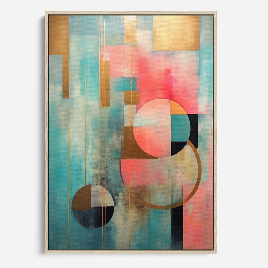 Obraz w ramie 80x120 - Abstrakcyjny Bałagan - abstrakcja, obraz olejny - rama drewno