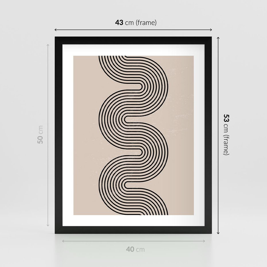 Plakat w ramie 40x50 - Bezgraniczne Odbicia - abstrakcyjne linie, geometria - rama czarna