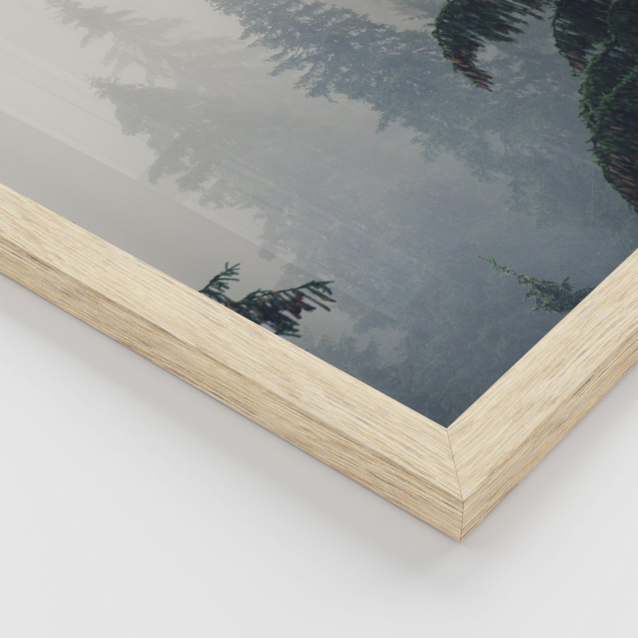 Zestaw obrazy w ramie 30x40 galeria - Jeleń, mglisty, las, skandynawski - rama drewno