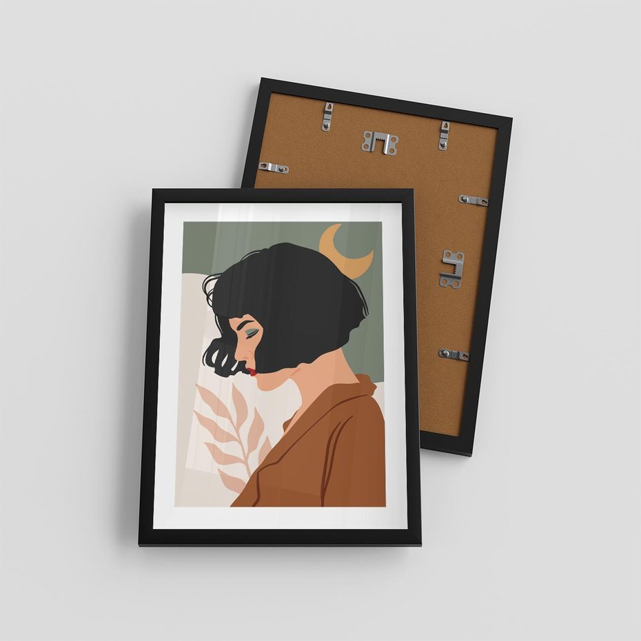 Plakat w ramie 30x40 - Kobieca Pasja - nowoczesny plakat, styl retro - rama czarna