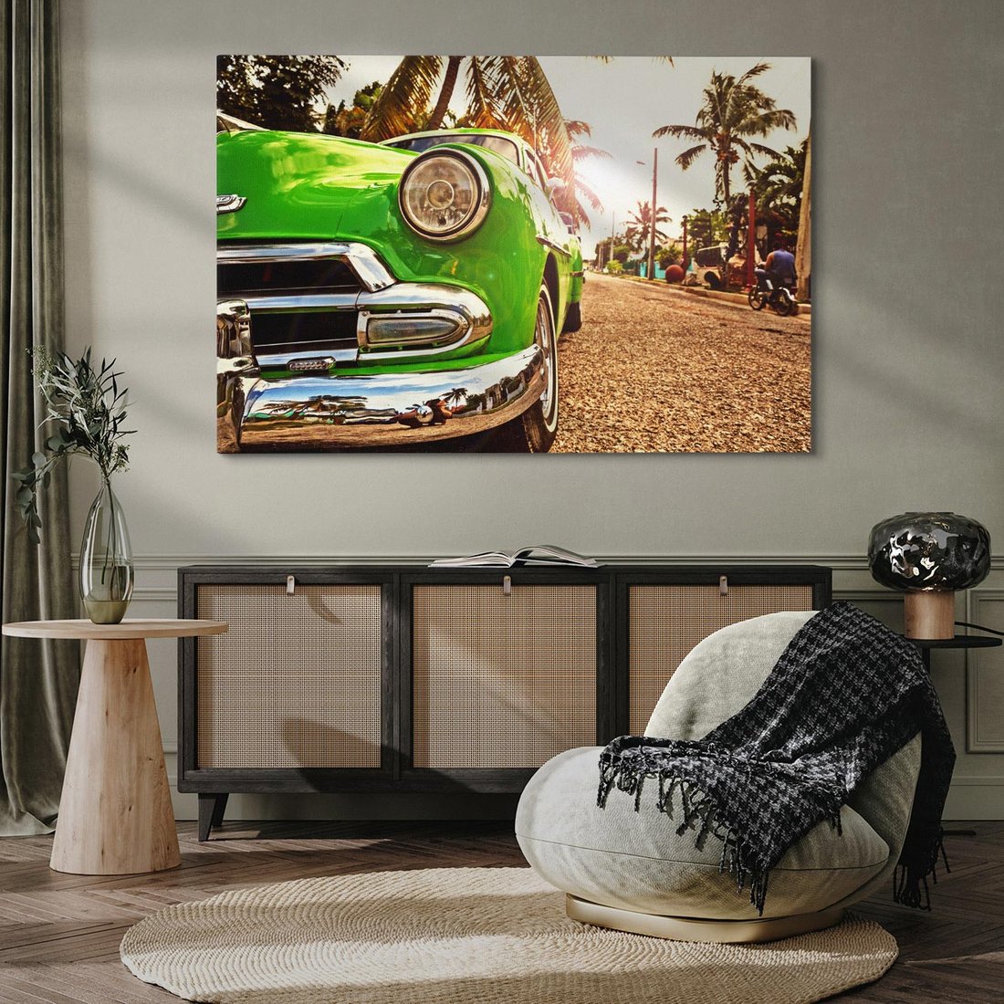 Obraz na płótnie 120x80 - Kubańska przygoda: TAXI przez Hawanę - Kuba, Hawana