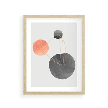 Plakat w ramie 50x70 - Złoty Blask Abstrakcji - abstrakcja, nowoczesny plakat - rama drewno