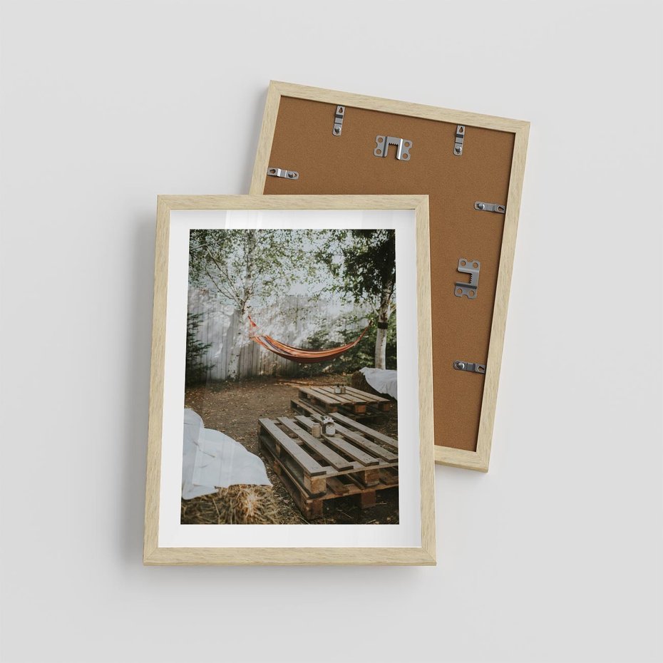 Plakat w ramie 30x40 - Harmonia i Spokój - boho, relaks - rama drewno