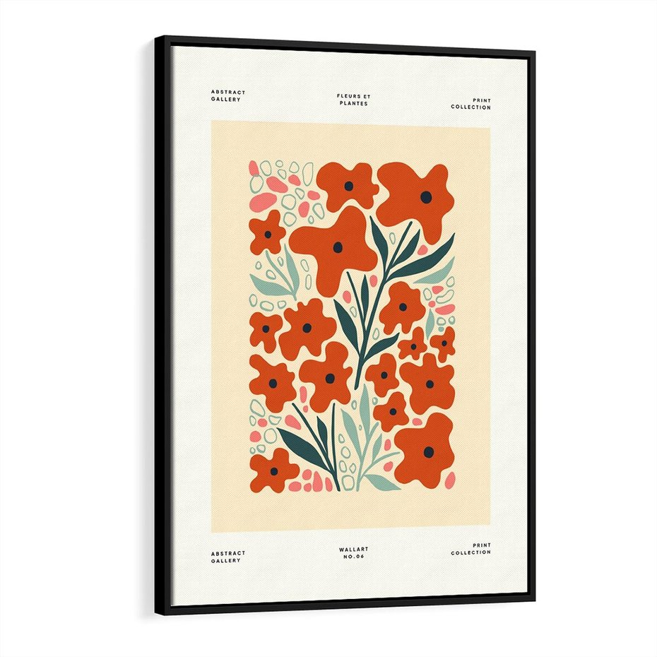 Obraz w ramie 70x100 - Refleksje Kolorowych Tajemnic - kwiaty, kompozycja - rama czarna