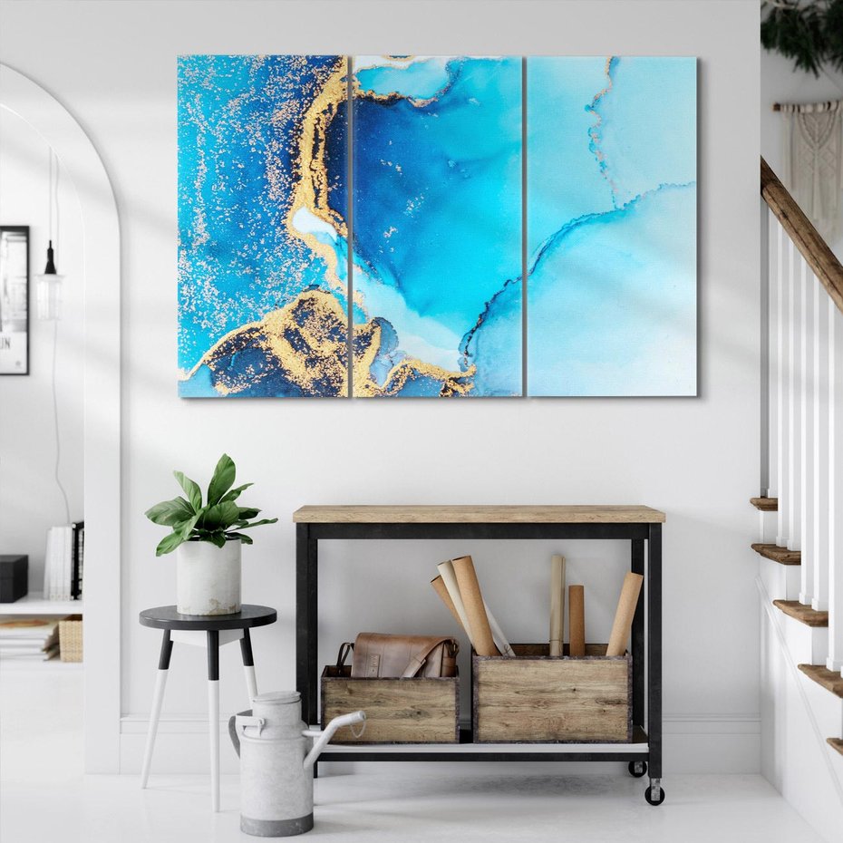 Obraz na płótnie 120x80 - Elegancja i Wyrafinowanie - marmur, złoto