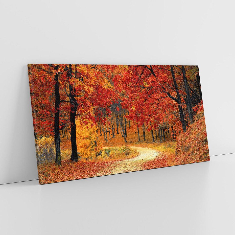 Obraz na płótnie 120x60 - Jesienna melodia lasu - jesień, las