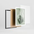 Plakat w ramie 50x70 - Zieleń Pulsującego Spokoju - zielona abstrakcja, zgaszona zieleń - rama czarna