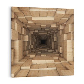 Obraz na płótnie 60x60 - Abstrakcyjny 3D tunel: Podróż w głębię - 3D, tunel