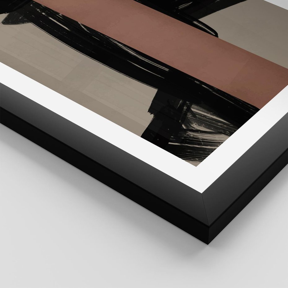 Plakat w ramie 50x70 - Niezwykłe Przeobrażenia - abstrakcja, czarne splatane linie - rama czarna