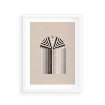 Plakat w ramie 40x50 - Migocące Echa - abstrakcyjne linie, geometria - rama biała