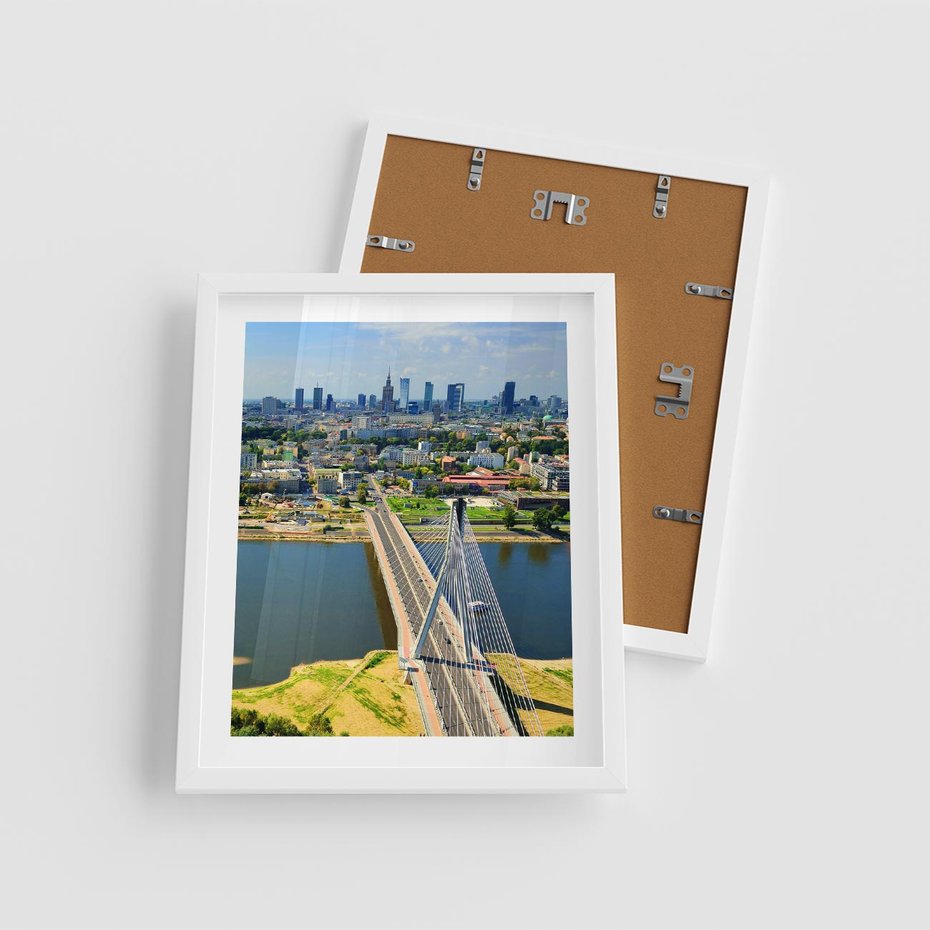 Plakat w ramie 40x50 - Most w metropolii - most, miato - rama biała