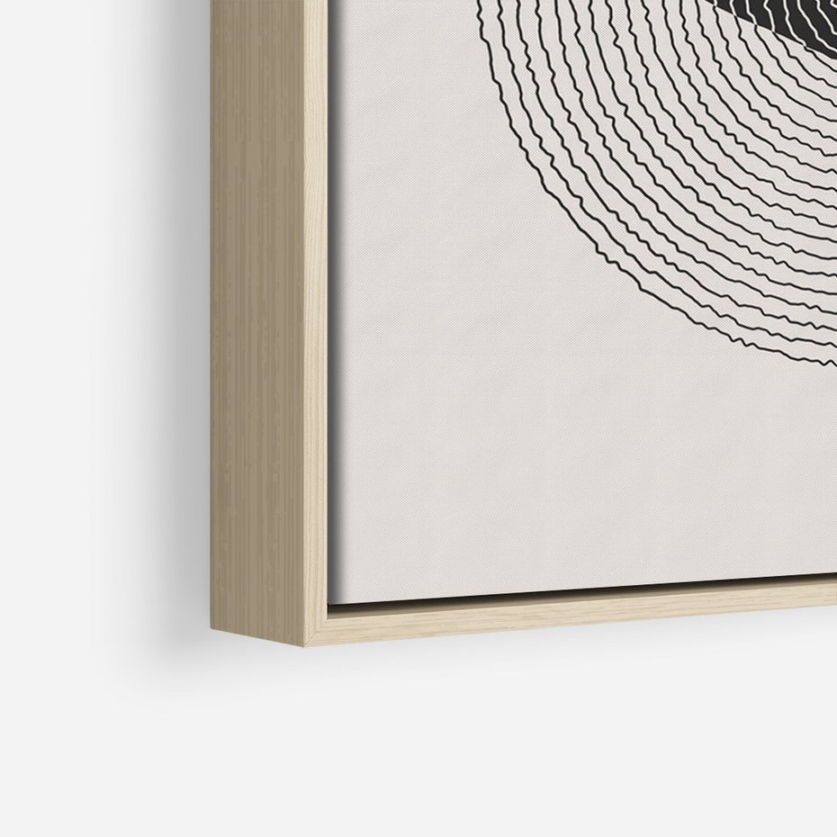 Obraz w ramie 80x120 - Boho Przenikanie Uroku - abstrakcyjna kompozycja, okręgi - rama drewno