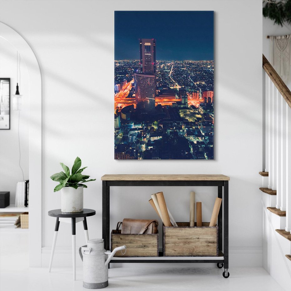 Obraz na płótnie 80x120 - światła i tradycja - Japonia, Tokio