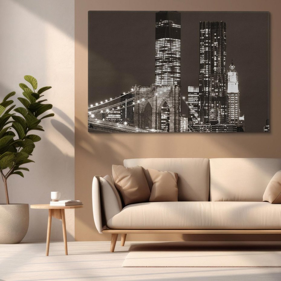 Obraz na płótnie 70x50 - Magia miasta nocą - miasto, noc