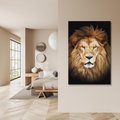 Obraz na płótnie 70x100 - Król zwierząt w majestatycznym stylu - lew, król