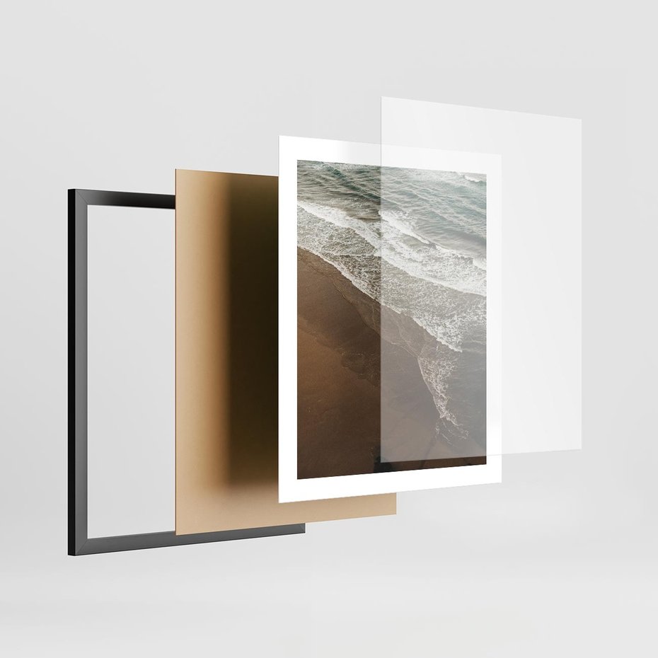 Plakat w ramie 40x50 - Spokój nad plażą - plaża, morze - rama czarna