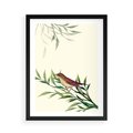 Plakat w ramie 50x70 - Roślinne Nastroje - japońska sztuka, ptak - rama czarna