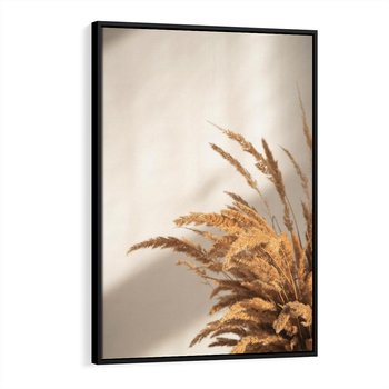 Obraz w ramie 50x70 - Swobodne trawy boho - boho, suche - rama czarna