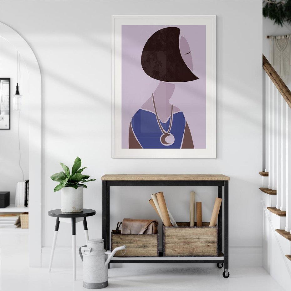 Plakat w ramie 50x70 - Kobieca Esencja - nowoczesny plakat, modern art - rama biała