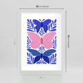 Plakat w ramie 50x70 - Delikatna Symfonia Natury - motyle, rośliny - rama biała