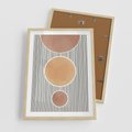 Plakat w ramie 50x70 - Taniec Linii - abstrakcyjna nowoczesna sztuka, koła okręgi - rama drewno