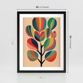 Plakat w ramie 40x50 - Harmonia Rozplątanych Form - abstrakcyjny kolorowy tęczowy obraz, inspiracje roślinne - rama czarna