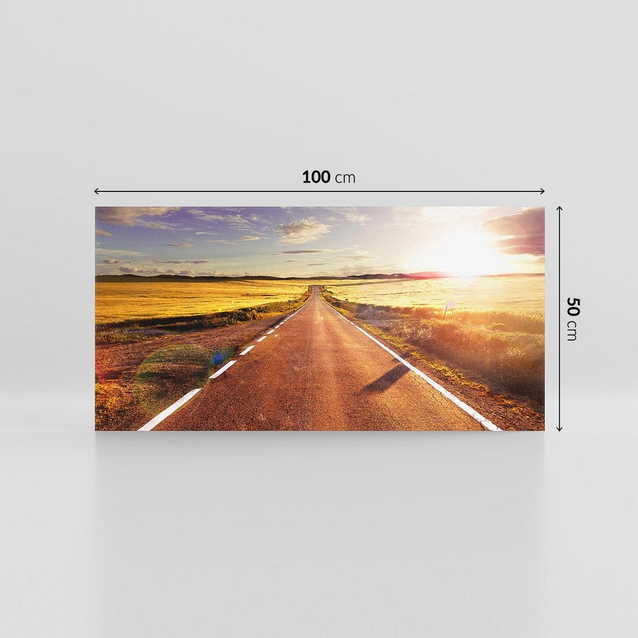 Obraz na płótnie 100x50 - Droga ku zachodowi słońca - droga, zachód