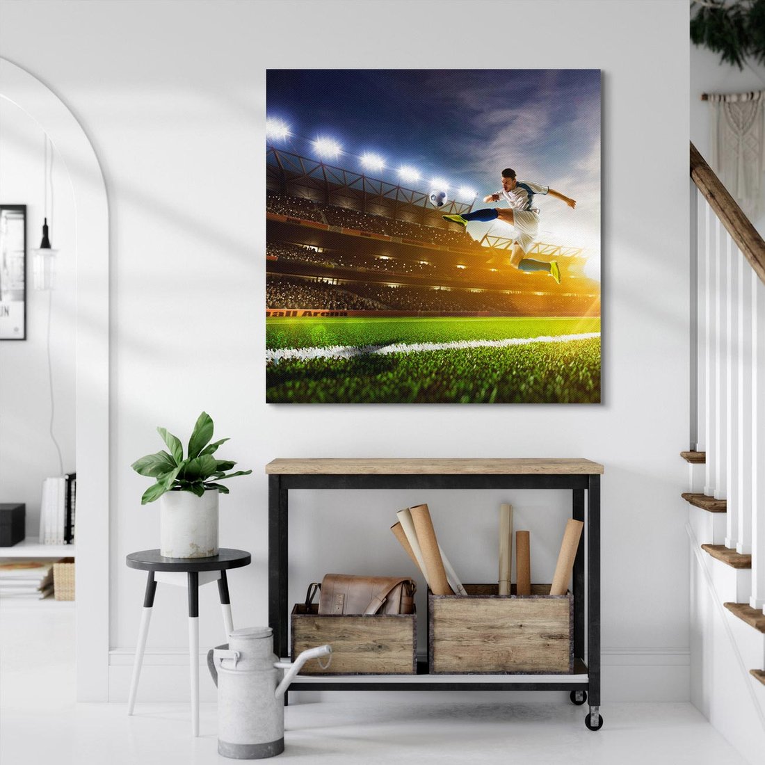 Obraz na płótnie 50x50 - Pasja Sportu - stadion, piłka nożna