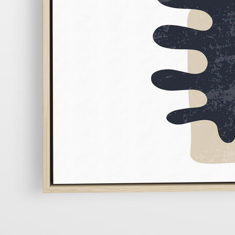 Obraz w ramie 80x80 - Opowieść Przenikających Energii - inspiracja mattise, abstrakcja - rama drewno