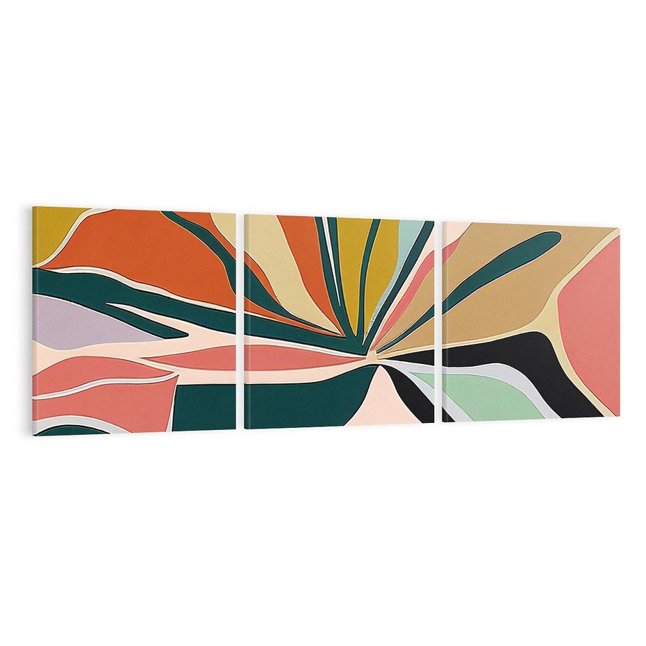 Obraz na płótnie 120x40 - Kolory Ziemi - olejny obraz, abstrakcja w kształcie kwiatu