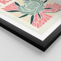 Plakat w ramie 30x40 - Rozbijające Barwy - abstrakcyjny pastelowy kwiat, wyrazista typografia - rama czarna