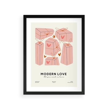Plakat w ramie 40x50 - Nowoczesna Miłość - nowoczesna grafika, pastelowe kolory - rama czarna