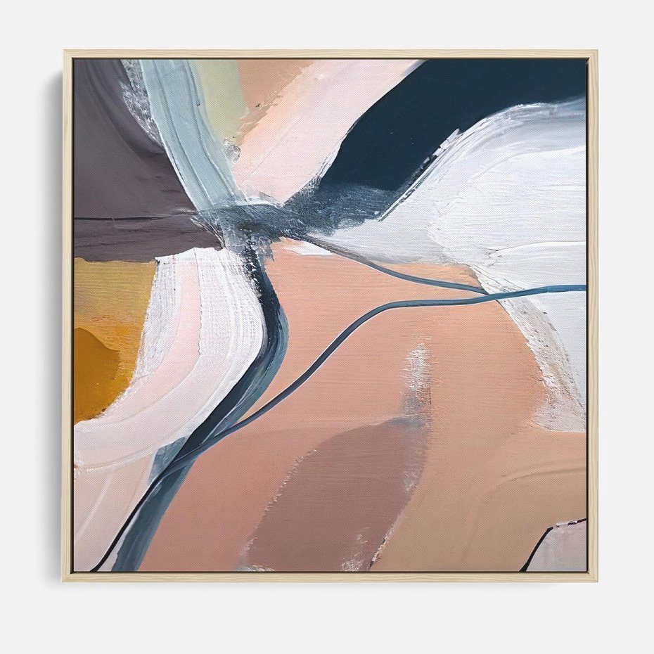 Obraz w ramie 50x50 - Ścieżki Emocji - abstrakcja, farby olejne - rama drewno