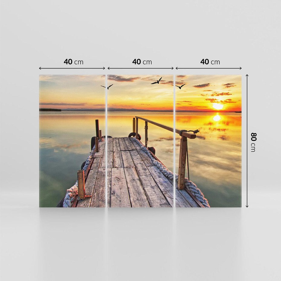 Obraz na płótnie 120x80 - Spokojny pomost nad jeziorem - pomost, jezioro