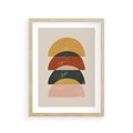 Plakat w ramie 30x40 - Energetyczne Wzory - nowoczesny plakat, abstrakcyjne kształty - rama drewno