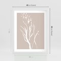 Plakat w ramie 40x50 - Impresje Pastelowych Nastrojów - minimalistyczny delikatny obraz, beżowe odcienie - rama biała