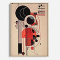 Obraz w ramie 50x70 - Rozbijające Granice Dźwięku - modernistyczny obraz, styl bauhaus - rama drewno