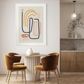 Plakat bez ramy 21x30 - Abstrakcyjne Mrugnięcie - abstrakcja w stylu picasso, beżowe tło