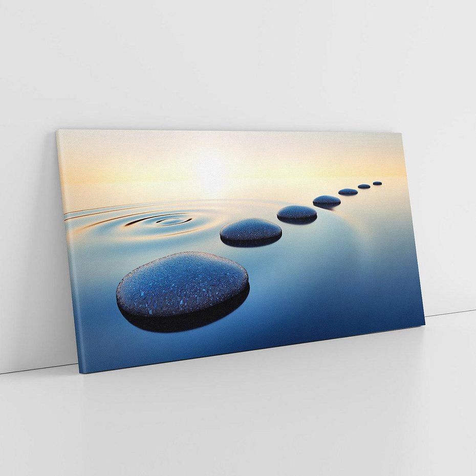 Obraz na płótnie 120x60 - Spokój kamieni w SPA - kamienie, woda