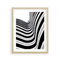 Plakat w ramie 40x50 - Nowoczesność w Monochromii - nowoczesna architektura, czarno białe zdjęcie - rama drewno