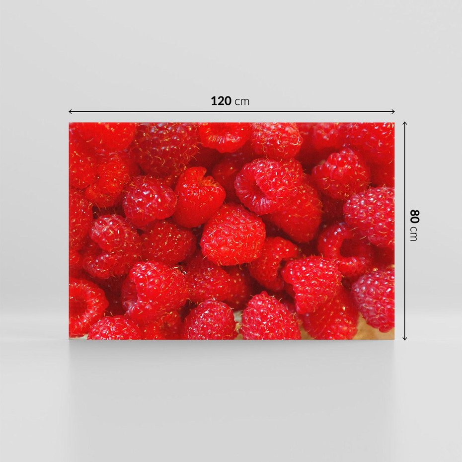 Obraz na płótnie 120x80 - "Maliny - Owocowy Raj - maliny, owoce